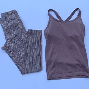 Lululemon size 6 a  2piece leggings+tank